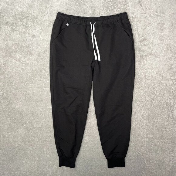 Figs Jogger Scrub Pants Women's L/S Black Nurse Doctor Work Utility ER Hospital‎ - Picture 1 of 16